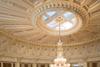 Hall of fame: the team called in a specialist to revamp a huge chandelier in the main auditorium.