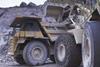 Aggregates truck in quarry