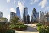 View from the rooftop garden of TP Bennett's EightyFen building in the City of London