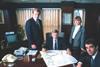 Dynasty: Alan Cherry, centre, with Graham to his left in 1985. Also pictured are Trisha Gupta, design director and Mike Pearce, financial director