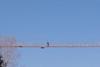 Man on a crane with no harness equipment