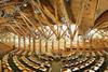 Mivan’s expertise in pre-fabrication helped it achieve the complex geometries inside the Scottish parliament’s debating chamber