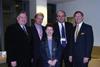 From left to right: Paul Kenny (acting general secretary of the GMB), Gary Smith (the GMB’s national officer), Home Office minister Hazel Blears, Ian Nisbet (managing director of G4S Cash Services) and BSIA chief executive David Dickinson.