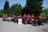 John Foster, David Mason Snr, Robert Cotterill, Mark Allan, David Mason Jnr, Christopher Mason, Trevor Clamp, and Patrick McClory at the start of the trip