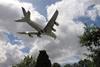 Airbus A380 landing at Heathrow