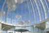 Huge glass dome, on Scottish designer outlet, fitted with solar reflective film