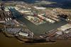 An aerial view of the Port of Tilbury, London
