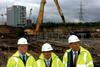 Can you see the finish line? McNulty, Coe and Armitt at the Olympic park last week