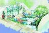 An artist’s impression of how Sunsquare’s Horizon walk-on skylights will look once installed in the Rockwool Garden Room at the Chelsea Flower Show 2006 (23rd-27th May).