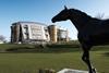The theatrical new grandstands sit in the gaze of Aintree's famous statue of the Grand National’s only triple winner, Red Rum
