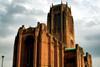 Awe-inspiring Liverpool’s Anglican cathedral is visible for miles around the city. The design competition was won by Giles Gilbert Scott in 1906 when he was just 22. 