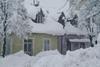 Homes in winter in Cetinje, Montenegro