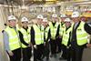 Michael Fallon (third from left) at the Explore Industrial Park in Steetley, Nottinghamshire