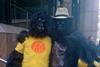 Editor: in gorilla costume (left)