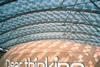 The variable skin etfe roof used to enclose the courtyard. The patterns on the top two layers of each 'cushion' allow the amount of light entering the space to be controlled.