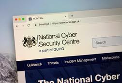 The National Cyber Security logo and name at top of diagonally placed web browserwebsite