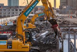 JFH plant on the roof of former BHS building mid demolition Euston Dec 2018 Credit John F Hunt