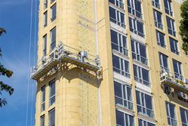 Detail of cradle on a tall building