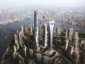 The Shanghai skyline with its tallest tower by Gensler Architects