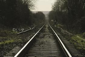 Rail tracks in countryside