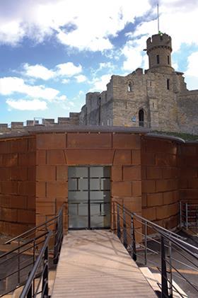 The external entrance to the new underground vault in which the Magna Carta will be kept 