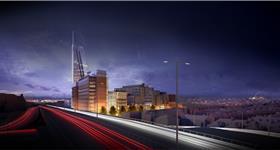 Imperial West view from the Westway at night by PLP Architecture