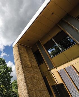 As well as the thatched walls, deep overhangs help prevent solar gain and window grills facilitate natural ventilation