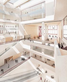 UCL East masterplan by LDA Design - illustrative internal view of Stanton Williams' Marshgate I