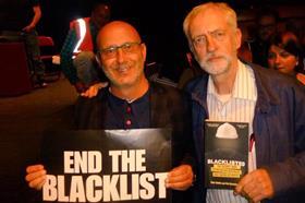 Corbyn with blacklist campaigner