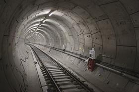 View of inside of Crossrail tunnel