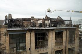 Fire damage at the Mackintosh Building