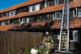 Blaze at timber frame building in Basildon. Image by Essex County Fire and Rescue Service