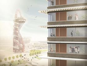 UCL East masterplan by LDA Design - illustrative view of Lifschutz Davidson Sandilands' Pool Street West tower