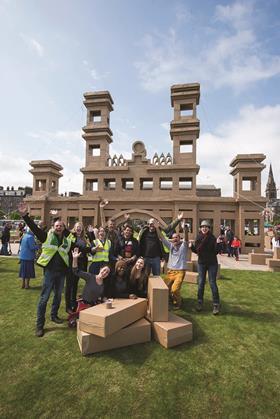 cardboard arch