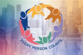 Every person counts logo with background