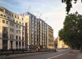 View to the west of RSHP's latest proposals to redevelop Knightsbridge's Berkeley Hotel. 