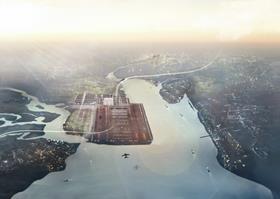 Thames Estuary airport would cost £50bn. Image by Foster and Partners