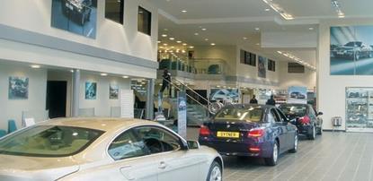 High-quality tile flooring sets off the display models at the BMW dealership in High Wycombe