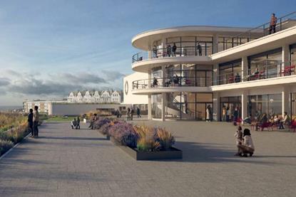View of the proposal from the South terrace looking towards the new studio