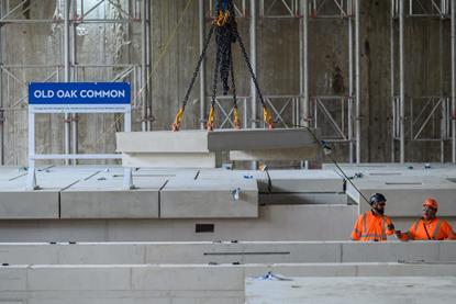 First platforms installed at HS2's Old Oak Common station for HS2 trains - May 2025