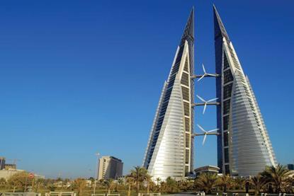 Bahrain World Trade Centre, designed by Atkins. The Gulf state is the most expensive in the region, with prices running at about 11% above the UK