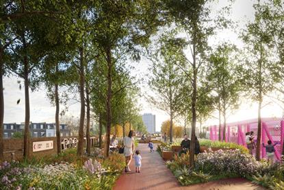 2_Camden Highline visualisation ground level view © Hayes Davidson_WEB