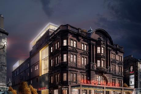 Kings Theatre Edinburgh_Visualisation front elevation corner by Bennetts Associates