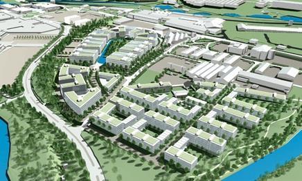 The River Don District masterplan includes up to 1,300 homes and 1.2 million ft2 of office space, as well as leisure facilities and a park.