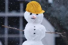 Snowman with hard hat