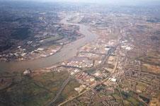Bird's eye view of the Thames Gateway