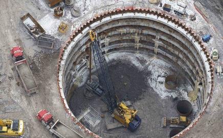 Foundations for the 610m Chicago Spire, set to be the tallest building in the US