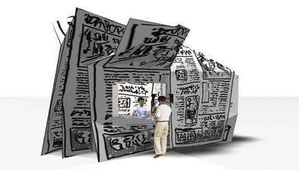 Will Alsop has come up with a characteristically cheeky design for a newspaper stand 
