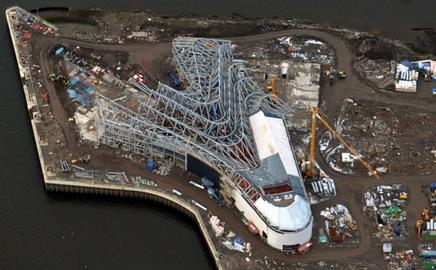 Watson Steel is near to completing the skeleton of Zaha Hadid’s Riverside Transport Museum in Glasgow
