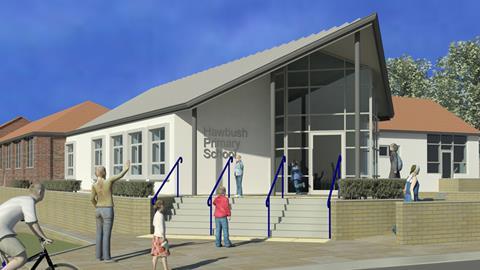 Hawbush Primary School entrance, to be built by ISG